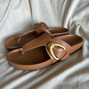 Aerosoles Brown Sandals with Gold Buckle
